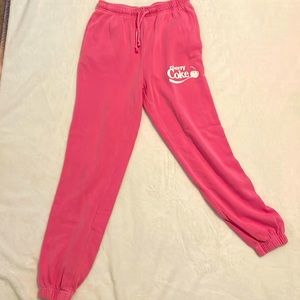 Pink cherry coke sweatpants not used.